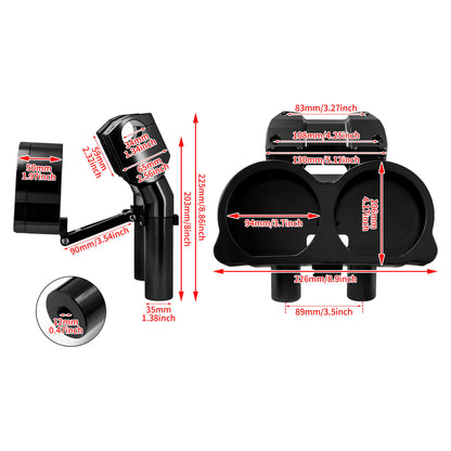 CR035101_HCmotorku_Black 8” Handlebar Riser Handlebar Clamp Support for Harley Road Glide ‘15-Up Size