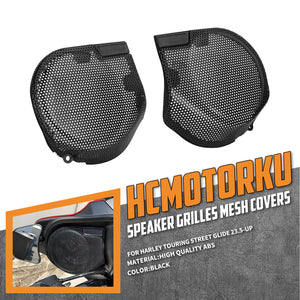 CR036501_HCmotorku_Premium Black Fairing Speaker Mesh Grilles For Harley Touring 2023-Up