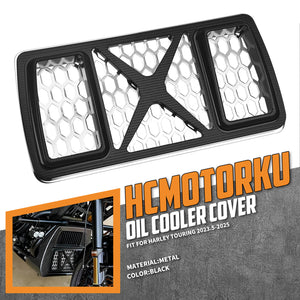 CR036901_HCmotorku_Colored Honeycomb Mesh Oil Cooler Cover Harley Touring 2023.5-up Black