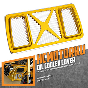 CR037004_HCmotorku Oil Cooler Cover Harley Touring 24-up Gold