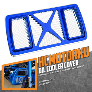 CR037005_HCmotorku Oil Cooler Cover Harley Touring 24-up Blue