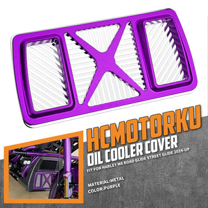 CR037006_HCmotorku Oil Cooler Cover Harley Touring 24-up Purple