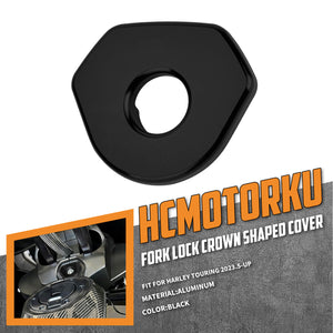 CR037101 HCmotorku Ignition Switch Fork Lock Cover For Harley Touring '23-Up Black