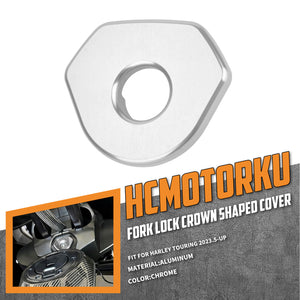 CR037102 HCmotorku Ignition Switch Fork Lock Cover For Harley Touring '23-Up Chrome