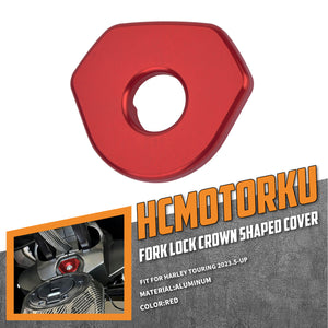 CR037103 HCmotorku Ignition Switch Fork Lock Cover For Harley Touring '23-Up Red