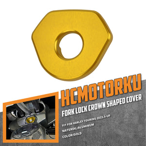 CR037104 HCmotorku Ignition Switch Fork Lock Cover For Harley Touring '23-Up Gold
