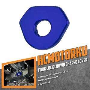 CR037105 HCmotorku Ignition Switch Fork Lock Cover For Harley Touring '23-Up Blue