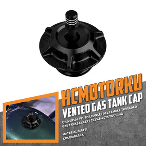 CR037201_HCmotorku_ CNC Aluminum Club Style Fuel Gas Cap Upgrade for Harley Dyna Softail Touring Black