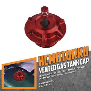 CR037202_HCmotorku_ CNC Aluminum Club Style Fuel Gas Cap Upgrade for Harley Dyna Softail Touring Red