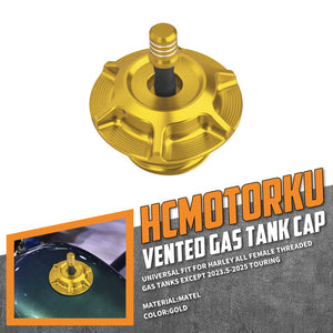 CR037203_HCmotorku_ CNC Aluminum Club Style Fuel Gas Cap Upgrade for Harley Dyna Softail Touring Gold