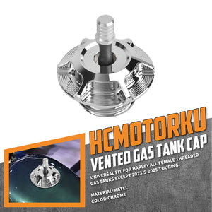 CR037208_HCmotorku_ CNC Aluminum Club Style Fuel Gas Cap Upgrade for Harley Dyna Softail Touring Chrome