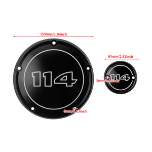 EN000401 HCmotorku Black Derby Cover Timer Cover Engine Cover White Characters for Harley Softail Street Bob Fat Bob Low Rider ‘22-’25 Size