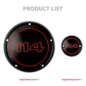 EN000402 HCmotorku Black Derby Cover Timer Cover Engine Cover Red Characters for Harley Softail Street Bob Fat Bob Low Rider Fat Boy ‘22-’25 Product List