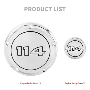 EN000403 HCmotorku CNC Chrome Derby Cover Timer Cover Engine Cover Black Characters for Harley Softail Street Bob Fat Bob Low Rider Fat Boy ‘22-’25 Product List