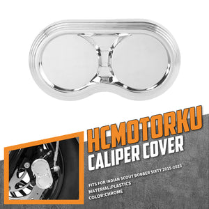 FR000602 HCmotorku Chrome ABS Front Brake Caliper Accessories for Indian Scout Sixty ‘15-’23 Bobber ‘18-’23
