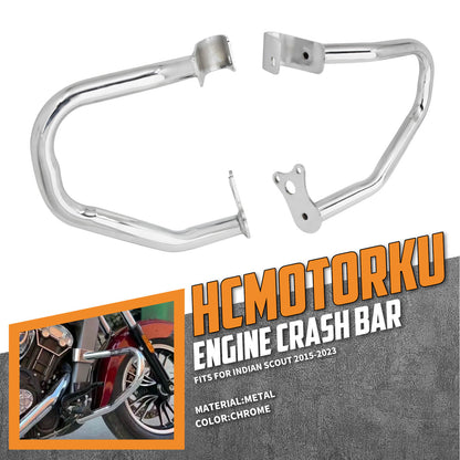 FR000802_HCmotorku_ Chrome Indian Highway Crash Bar Engine Guard for Indian Scout Bobber Sixty ‘15-’23