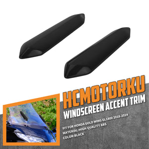 FR001201_HCmotorku_Sleek Front Windscreen Accent Trim Cover For Honda Gold Wing GL1800 '18-'24 Black
