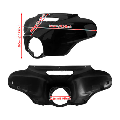 Vivid Black Front Batwing Outer Fairing for Harley Touring ‘14-’24丨HCmotorku