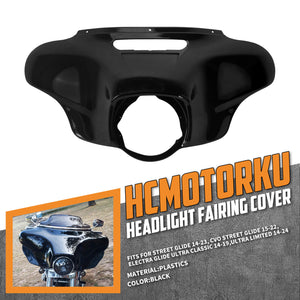 FR003101_HCmotorku_Vivid Black Front Batwing Outer Fairing for Harley Touring ‘14-’24