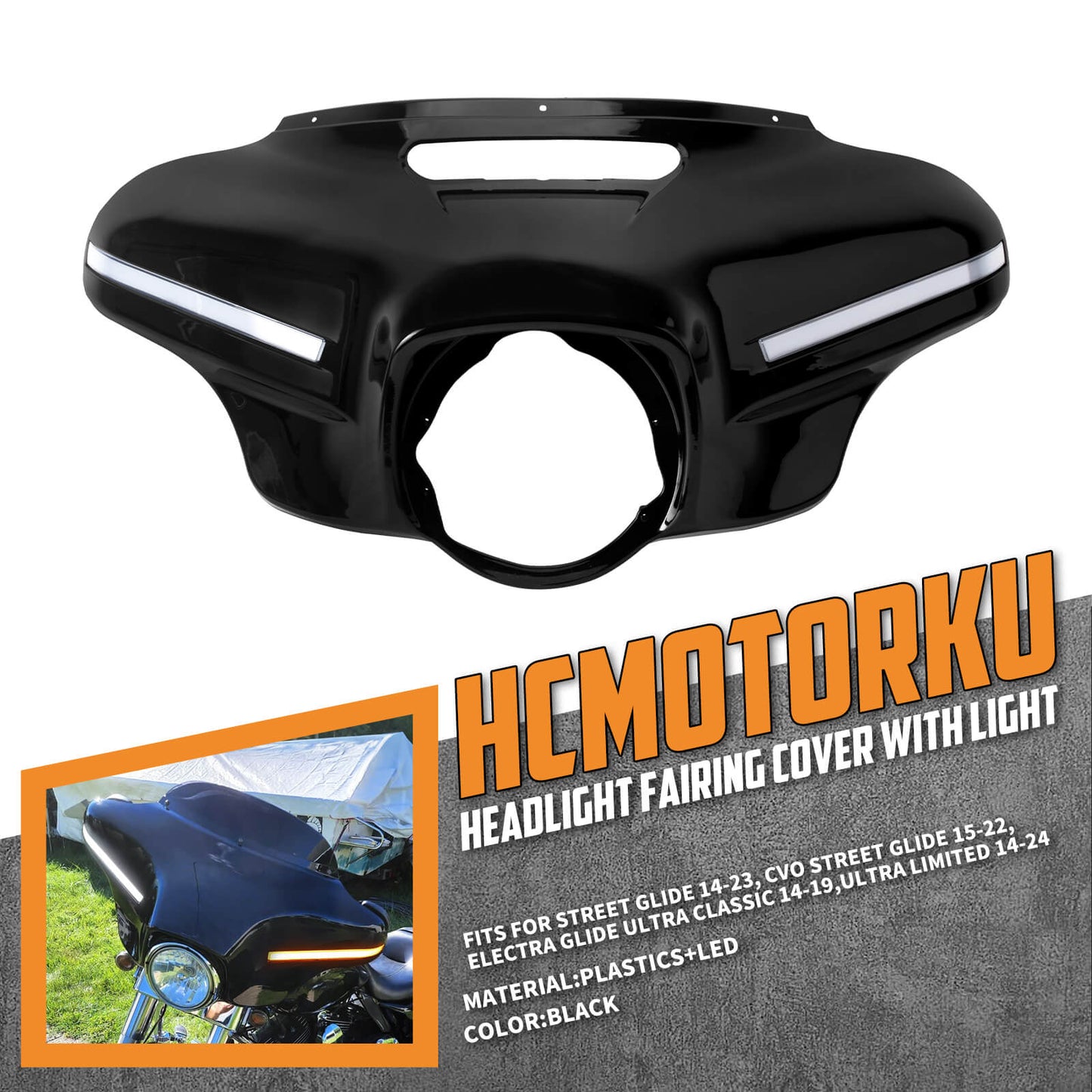 FR003102_HCmotorku_Front Batwing Outer Fairing with LED Turn Signal for Harley Touring ‘14-’24
