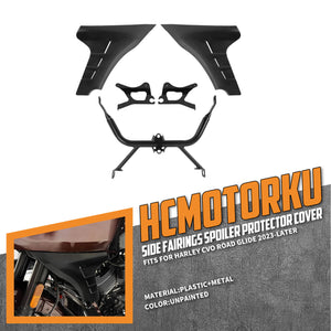 FR003304_HCmotorku_Unpainted Side Spoilers Fairing with Bracket for Harley CVO Road Glide ‘23-’25