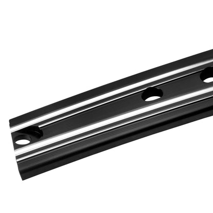 FR004001_HCmotorku_Black CNC Aluminum Lower Dash Panel Extension for Harley Softail Fat Boy ‘18-Up