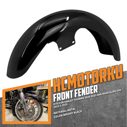 FR004101_HCmotorku_ 19” Vivid Black Front Fender Mudguard for Harley Touring ‘24-’25