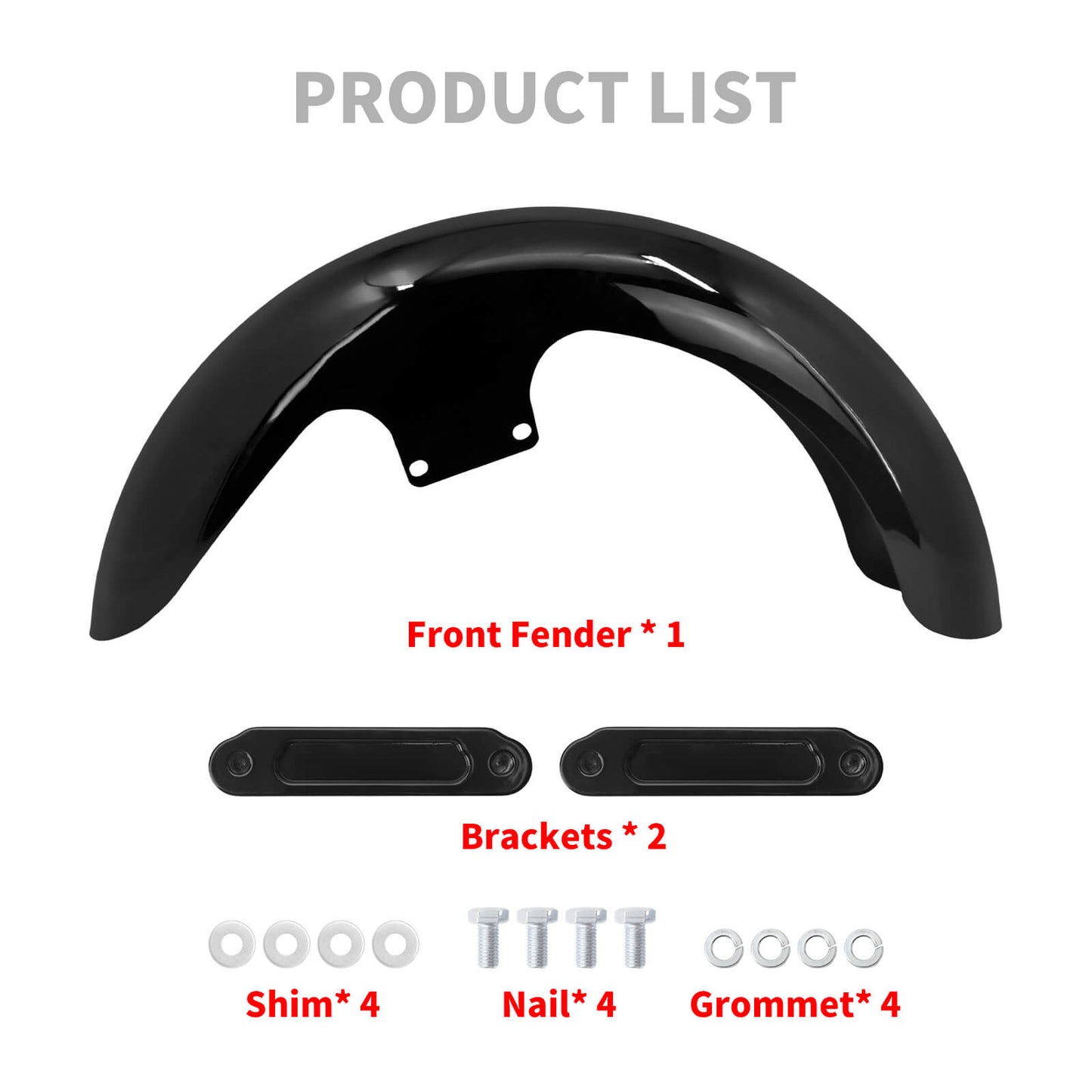 FR004101_HCmotorku_ 19” Vivid Black Front Fender Mudguard for Harley Touring ‘24-’25 Product List