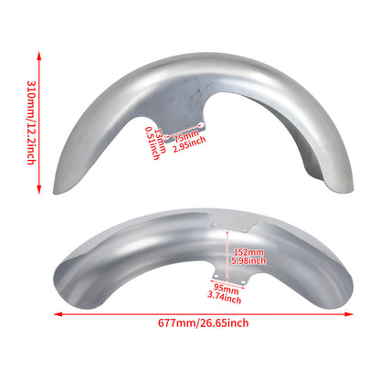 FR004102 HCmotorku_ 19” Unpainted Front Fender Mudguard for Harley Touring ‘24-’25 CVO FLTR ‘23-’25 Size