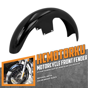 FR004701 HCmotorku Real Steel Custom Front Fender Upgrade for Harley Touring 24-Up & CVO Black