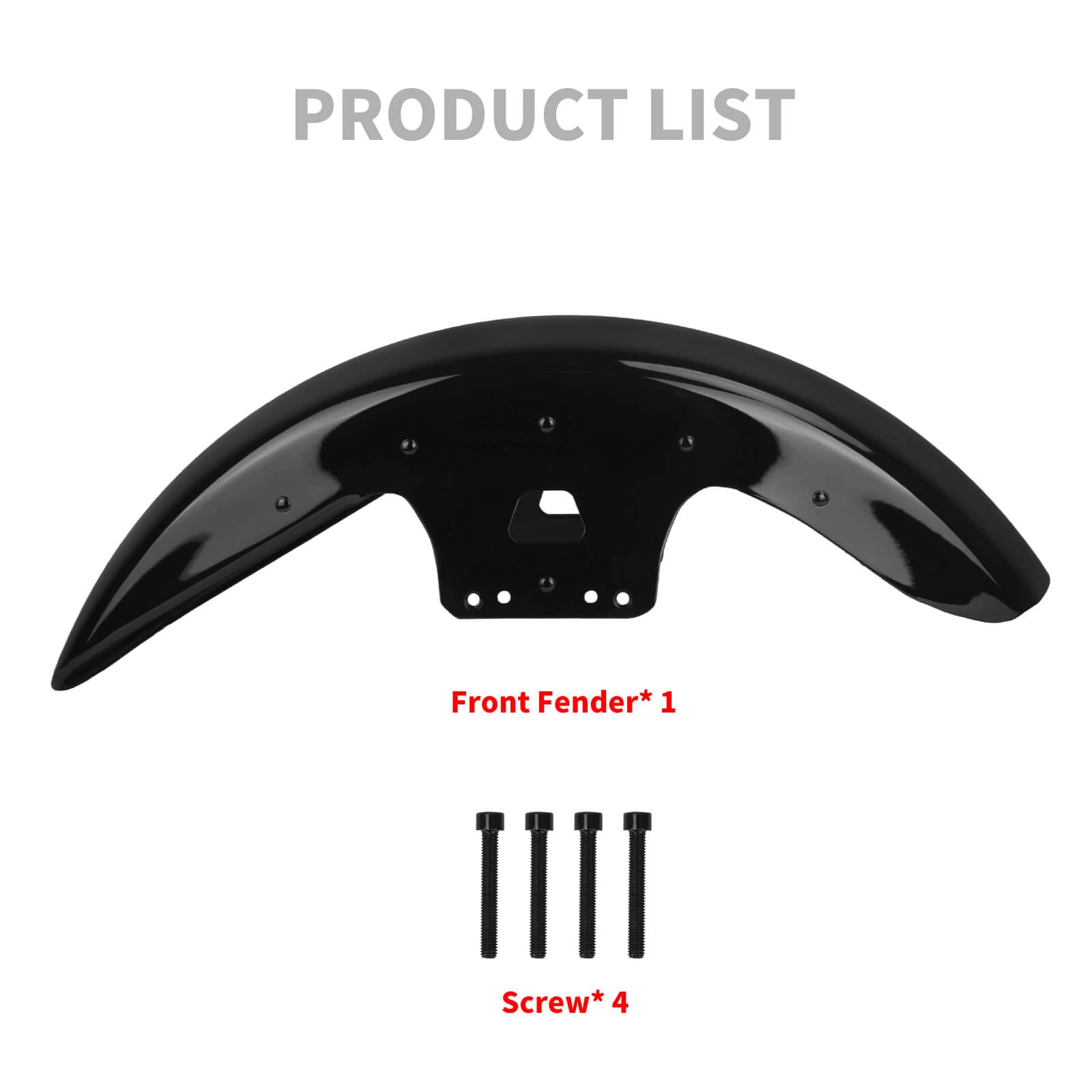 FR004801_HCmotorku Gloss Black 19” Front Fender Wheel Wrap Mudguard For Harley Touring ‘14-’23 Product List