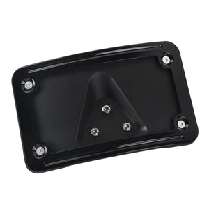 FR004901_HCmotorku_Black ABS Plastics Curved Laydown License Plate Bracket Mount For Harley Honda
