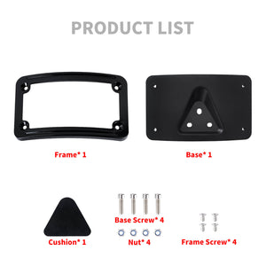 FR004901_HCmotorku_Black ABS Plastics Curved Laydown License Plate Bracket Mount For Harley Honda Product List