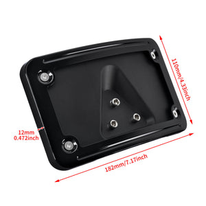 FR004901_HCmotorku_Black ABS Plastics Curved Laydown License Plate Bracket Mount For Harley Honda Size