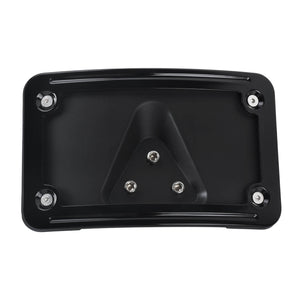 FR004901_HCmotorku_Black ABS Plastics Curved Laydown License Plate Bracket Mount For Harley Honda