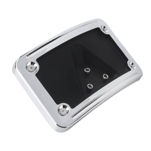 FR004902_HCmotorku_Chrome ABS Plastics Curved Laydown License Plate Bracket Mount For Harley Honda