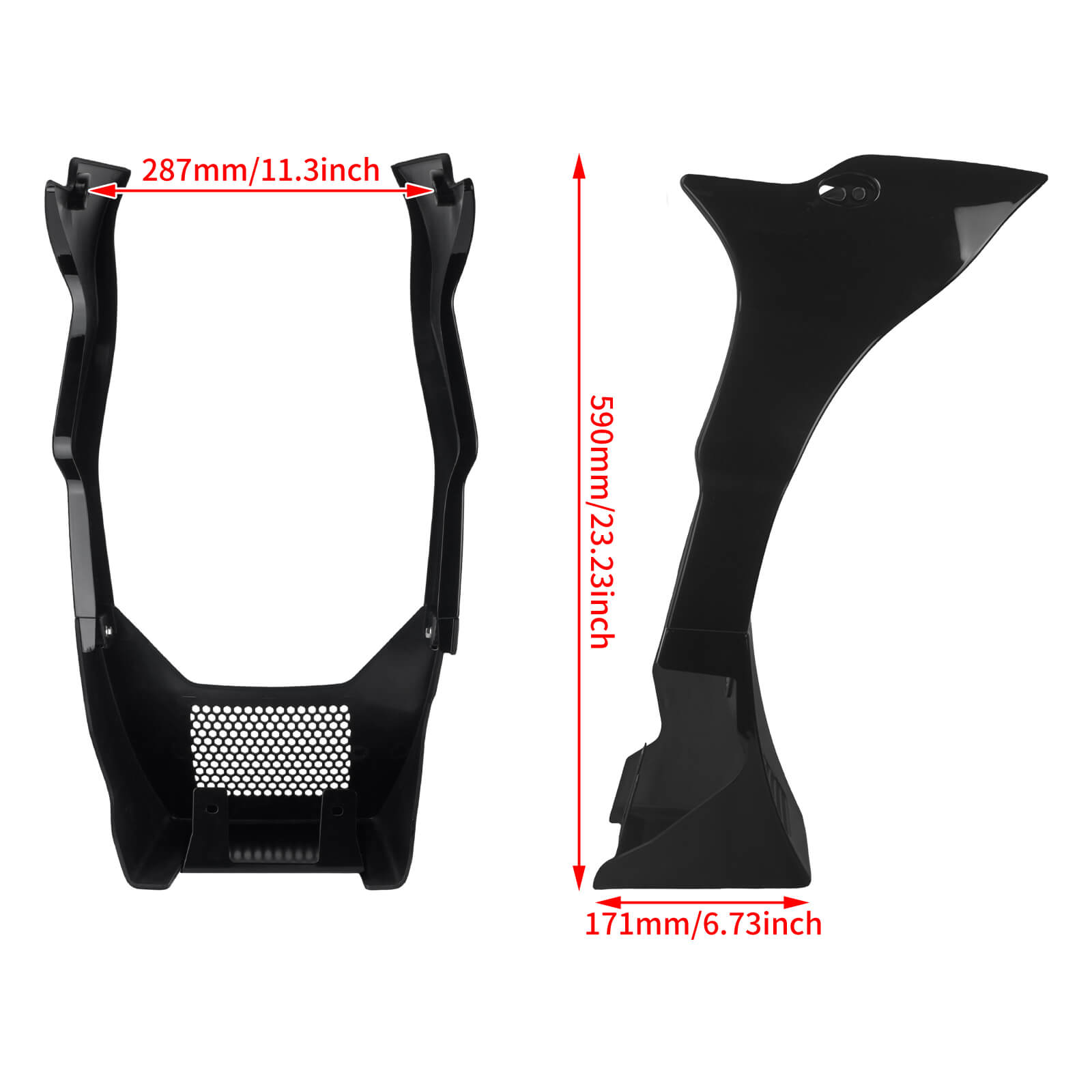 FR005101_HCmotorku_Gloss Black Chin Fairing Spoiler for Harley Softail Low Rider ST ‘22-’24 Size