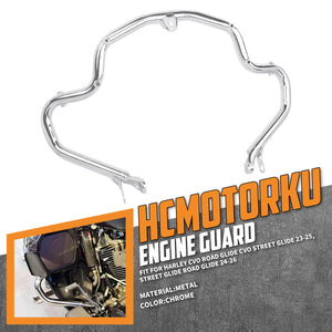 FR005302 HCmotorku Chrome Engine Guard for Harley Touring ’23-25 