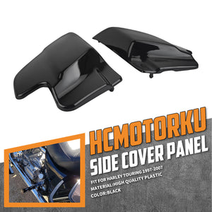 FR005502 HCmotorku Premium Gloss Black Side Panel Covers for Harley Touring Models '97-'07