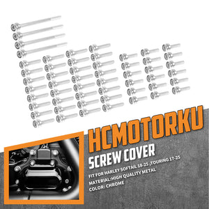 FR006101 HCmotorku Chrome Cover Screw Kit for Harley Softail ’18-’25 Touring ‘17-’25