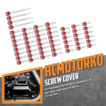 FR006102 HCmotorku Red Cover Screw Kit for Harley Softail ’18-’25 Touring ‘17-’25