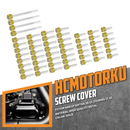 FR006103 HCmotorku Gold Cover Screw Kit for Harley Softail ’18-’25 Touring ‘17-’25