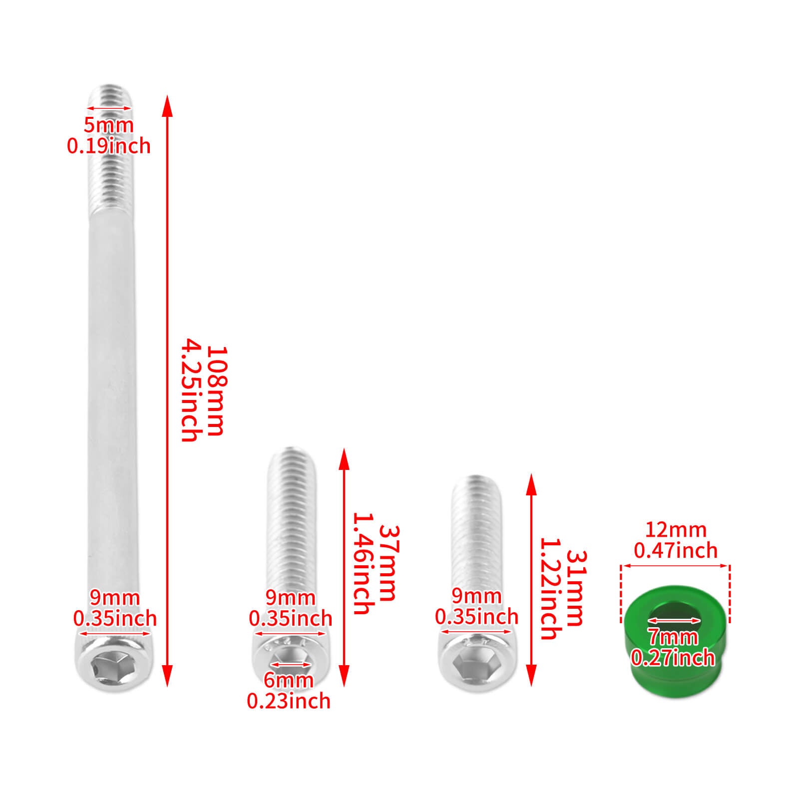 FR006105 HCmotorku Green Cover Screw Kit for Harley Softail ’18-’25 Touring ‘17-’25 Size
