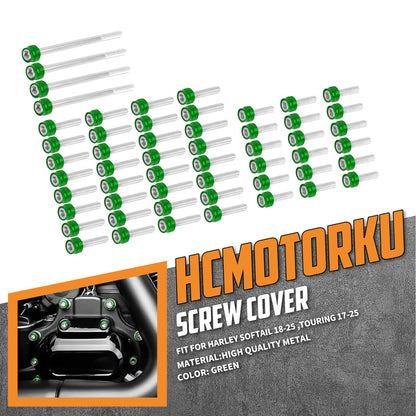 FR006105 HCmotorku Green Cover Screw Kit for Harley Softail ’18-’25 Touring ‘17-’25
