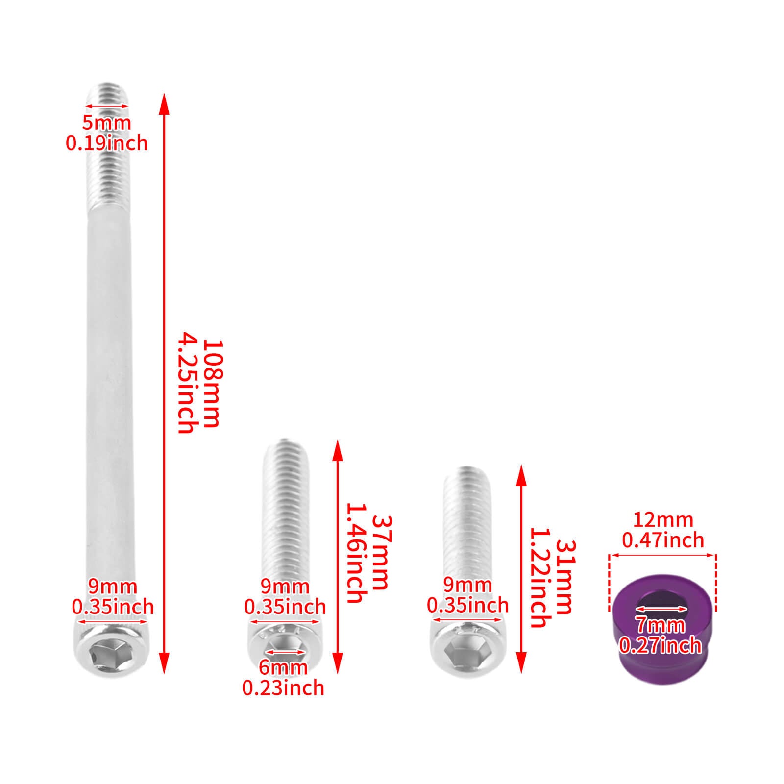FR006106 HCmotorku Purple Cover Screw Kit for Harley Softail ’18-’25 Touring ‘17-’25 Size