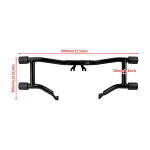 FR006401_HCmotorku_Highway Front Engine Guard Flat Out Bar Crash Bar-Gloss Black for Harley Touring ‘14-’25 Street Glide Electra Glide Size