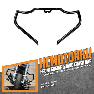 FR006501_HCmotorku_Black Engine Guard Highway Crash Bar for Harley Softail ‘18-Up Fat Bob Breakout Heritage Classic