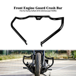 FR006501_HCmotorku_Black Engine Guard Highway Crash Bar for Harley Softail ‘18-Up Fat Bob Breakout Heritage Classic