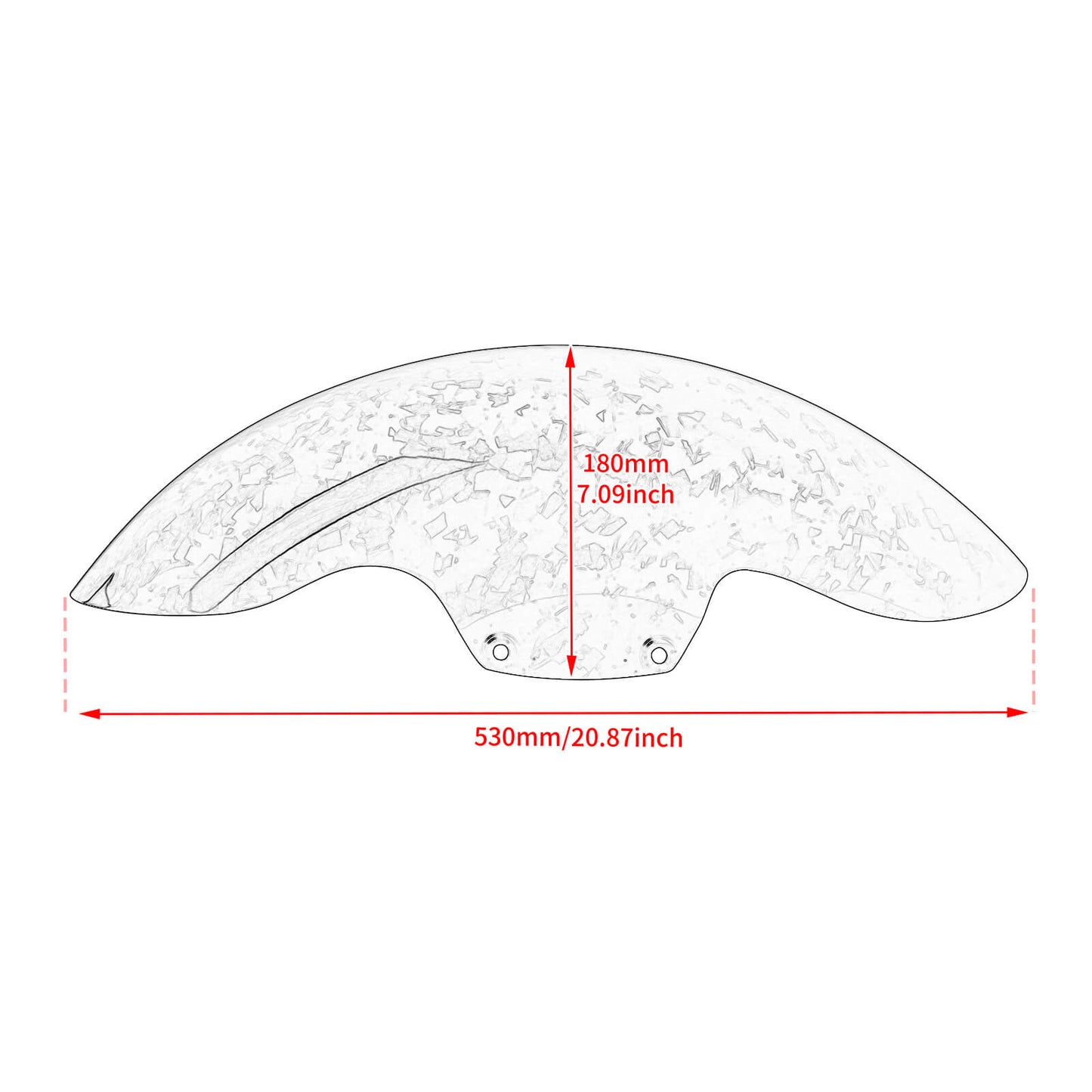 FR006802 HCmotorku 19” Motorcycle Carbon Fiber Front Fender Front Mudguard for Harley Touring Road king Road Glide Street Glide Electra Glide Tri Glide ‘09-’23 Size