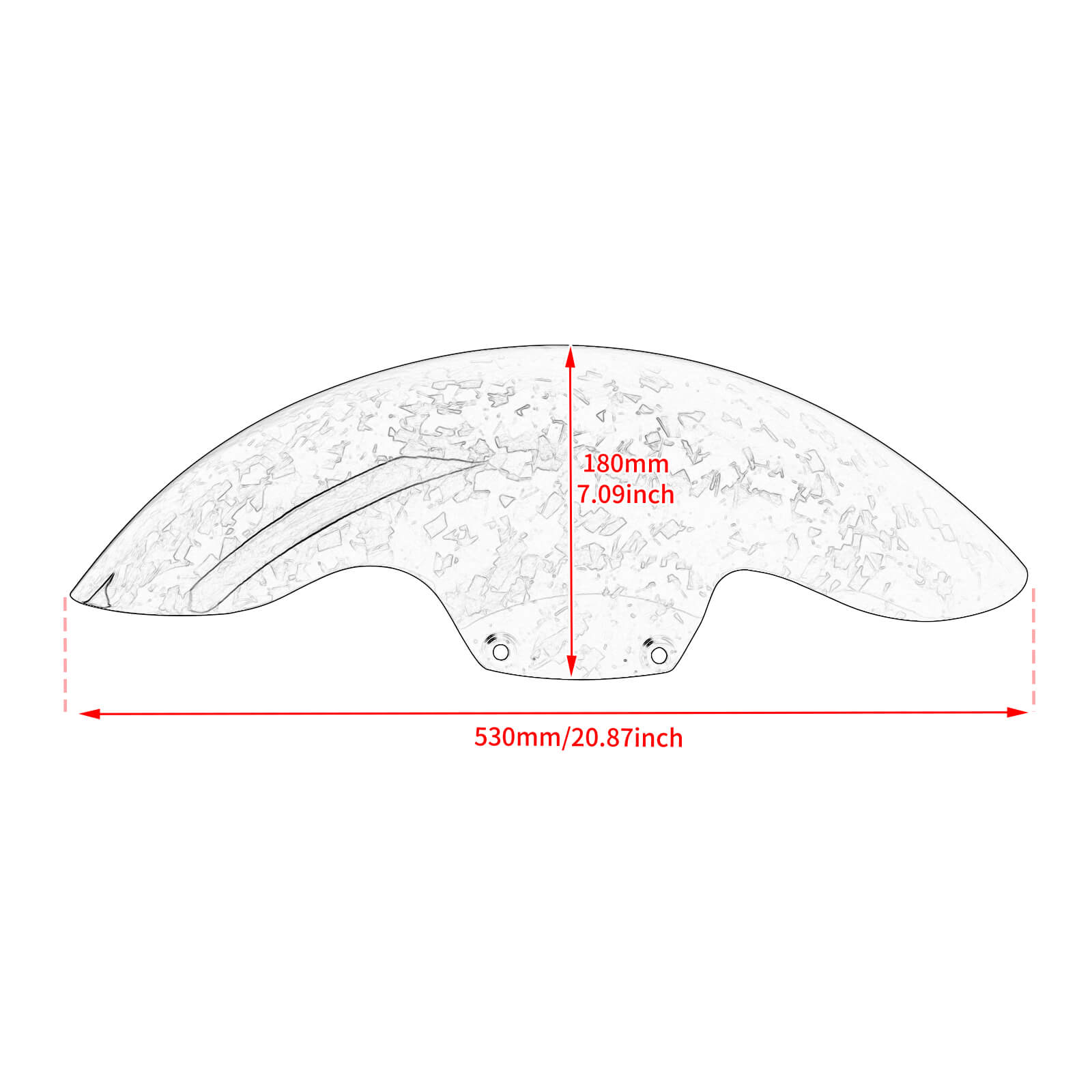 FR006802 HCmotorku 19” Motorcycle Carbon Fiber Front Fender Front Mudguard for Harley Touring Road king Road Glide Street Glide Electra Glide Tri Glide ‘09-’23 Size